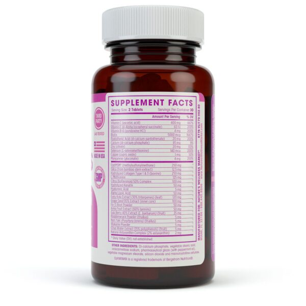 Etiqueta frontal Natures Wellness suplemento nutricional