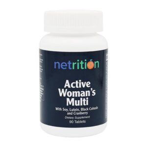 Etiqueta frontal del Netrition Active multivitaminico femenino