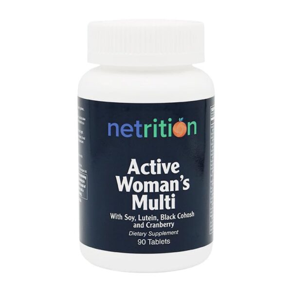 Etiqueta frontal del Netrition Active multivitaminico femenino