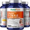 Etiqueta frontal NusaPure vitamina K2 D3 180 cápsulas
