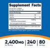 Etiqueta frontal suplemento Nutricost CLA 2400mg