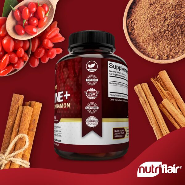 Etiqueta frontal NutriFlair Berberina 1200 mg