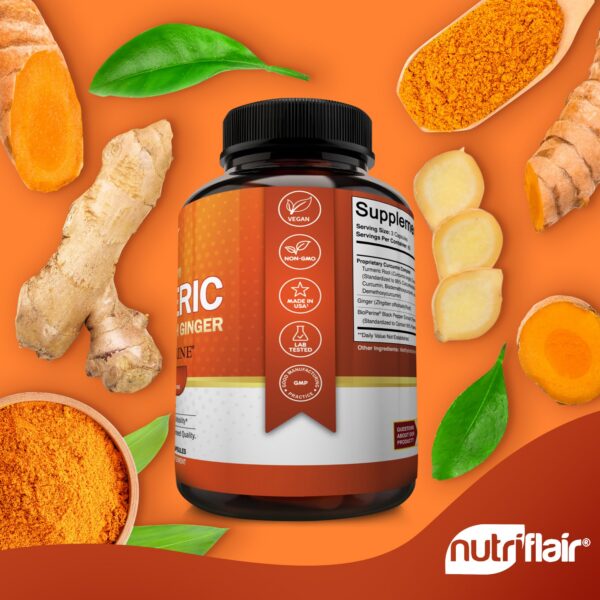 Etiqueta frontal NutriFlair suplemento cúrcuma