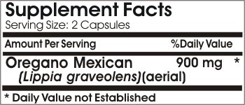 Etiqueta frontal Orégano Mexicano Naturetition Supplements
