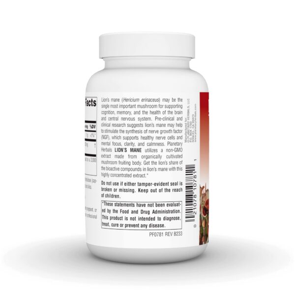 Etiqueta frontal Planetary Herbals melena de león