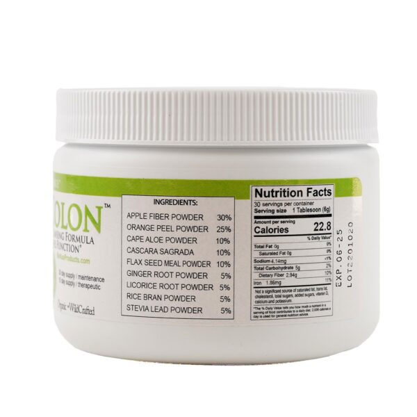 Version 1.0.0 Etiqueta frontal polvo colon Markus rico en fibra