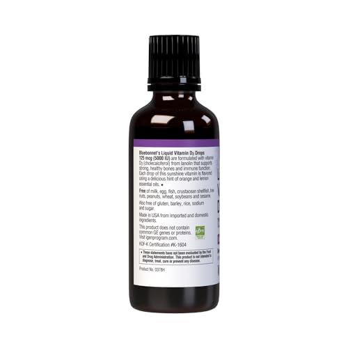 Etiqueta frontal producto Bluebonnet vitamina d3 líquida