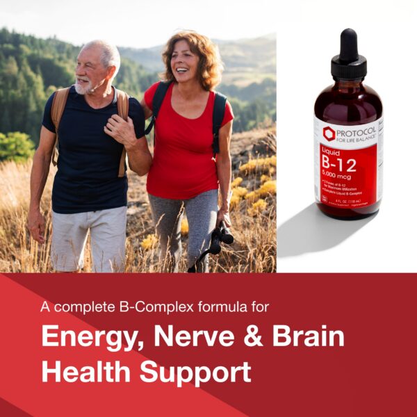 Etiqueta frontal PROTOCOL FOR LIFE BALANCE B-12 líquido 5000mcg