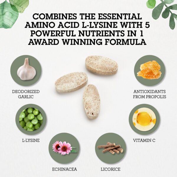 Version 1.0.0 Etiqueta frontal de Lysine+ 180 tabletas
