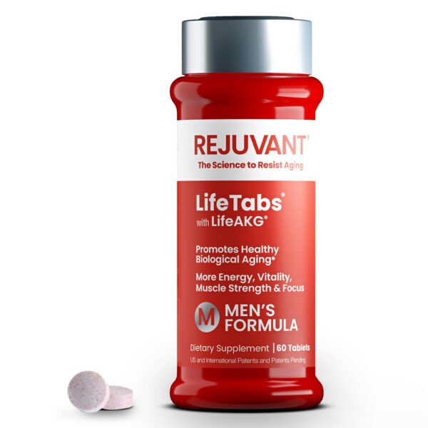 Etiqueta frontal Rejuvant AKG para hombres