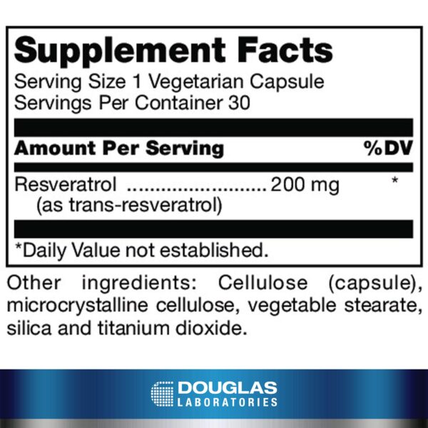 Etiqueta frontal de Resveratrol Douglas Laboratories