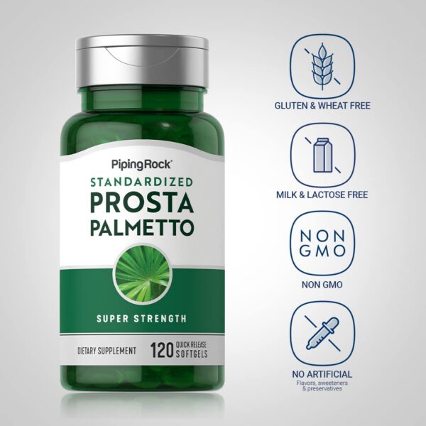 Etiqueta frontal suplemento Saw Palmetto Piping Rock