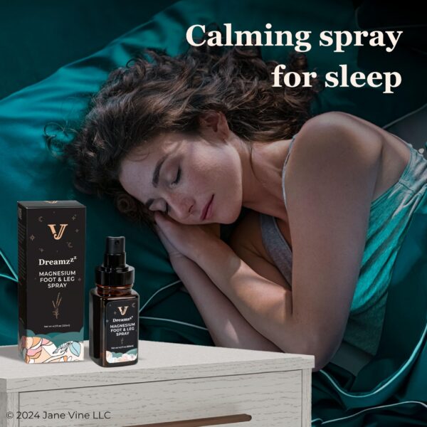 Etiqueta frontal del spray magnesio Jane Vine Dreamzzz