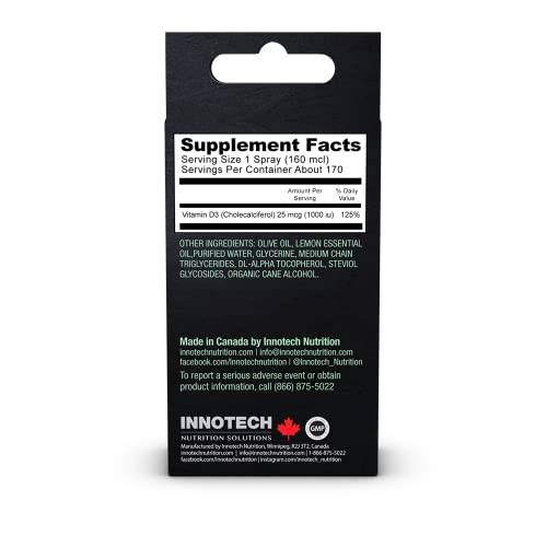 Etiqueta frontal spray vitamina D3 Innotech Nutrition