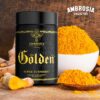 Etiqueta frontal suplemento cúrcuma Ambrosia Golden