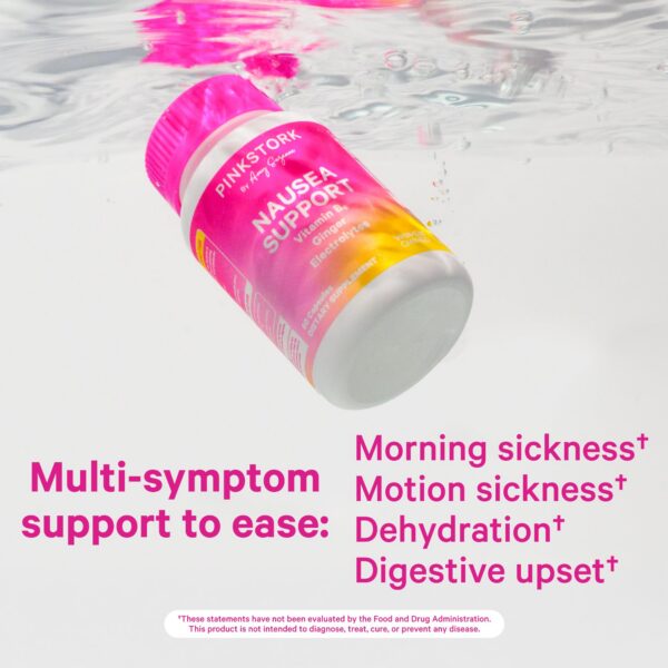 Etiqueta frontal suplemento digestivo Pink Stork vitamina B6