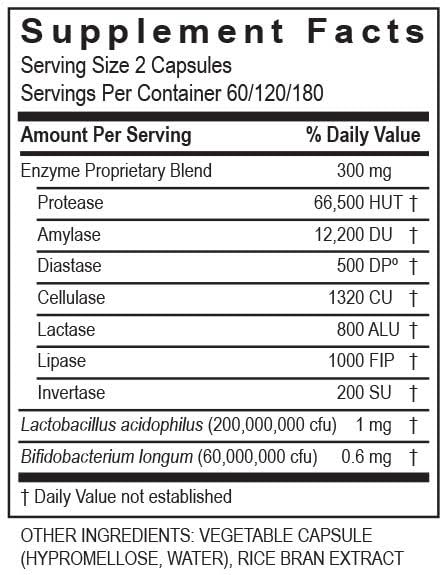 Ingredientes de DigestZyme natural