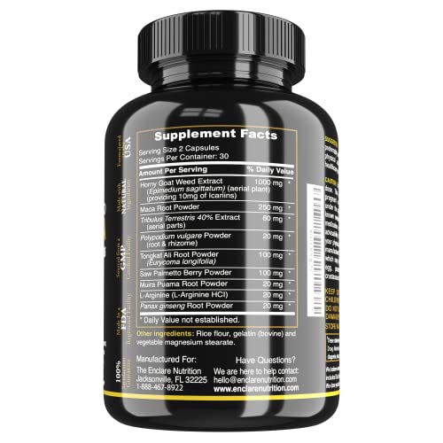 Etiqueta frontal con nombre y detalles del suplemento Enclare.