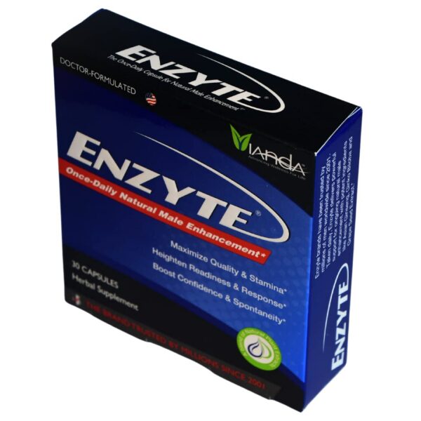 Etiqueta frontal suplemento Enzyte masculino natural 180 cápsulas