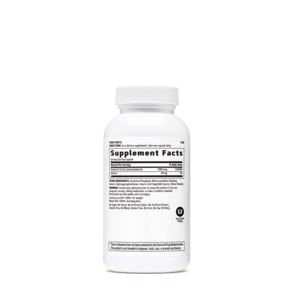 Etiqueta frontal suplemento gnc vitamina b12