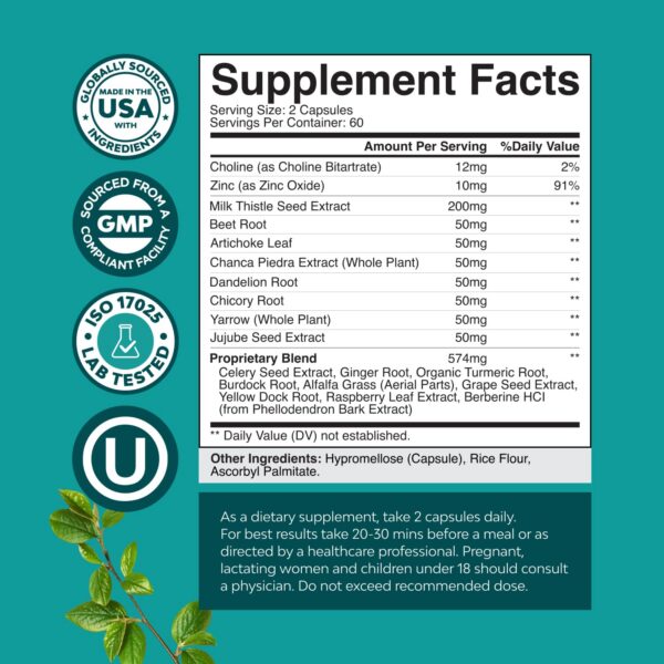 Version 1.0.0 Etiqueta frontal suplemento limpieza hepática