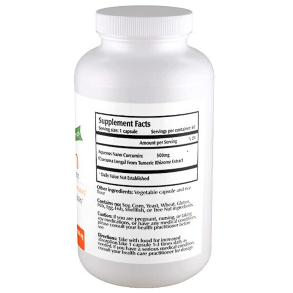 Version 1.0.0 Etiqueta frontal suplemento Nano Cúrcuma antioxidante 60 cápsulas