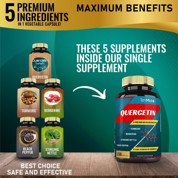 Version 1.0.0 Etiqueta frontal suplemento quercetina Tenmido