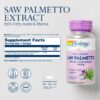 Etiqueta frontal suplemento Saw Palmetto SOLARAY salud próstata hombre