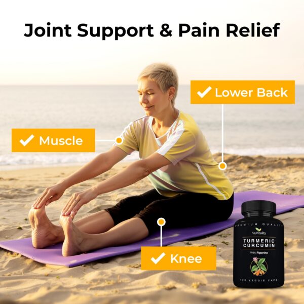 Etiqueta frontal del suplemento Turmeric Curcumin NuVitality