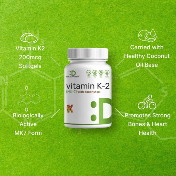 Etiqueta frontal suplemento Vitamina K2 MK-7