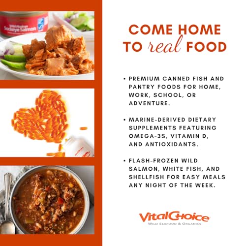 Etiqueta frontal Vital Choice cápsulas blandas aceite salmón