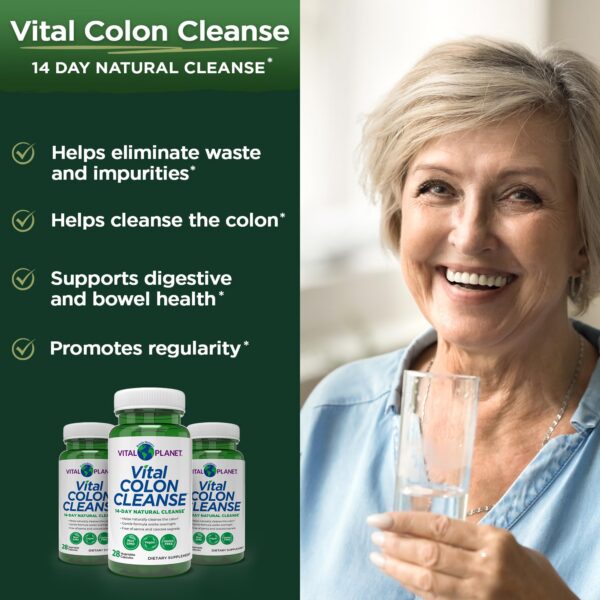 Etiqueta frontal Vital Colon Cleanse de Vital Planet