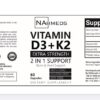 Etiqueta frontal suplementaria NAhmeds D3 K2