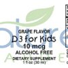 Etiqueta frontal vitamina d3 niños sabor uva Nature's Garden