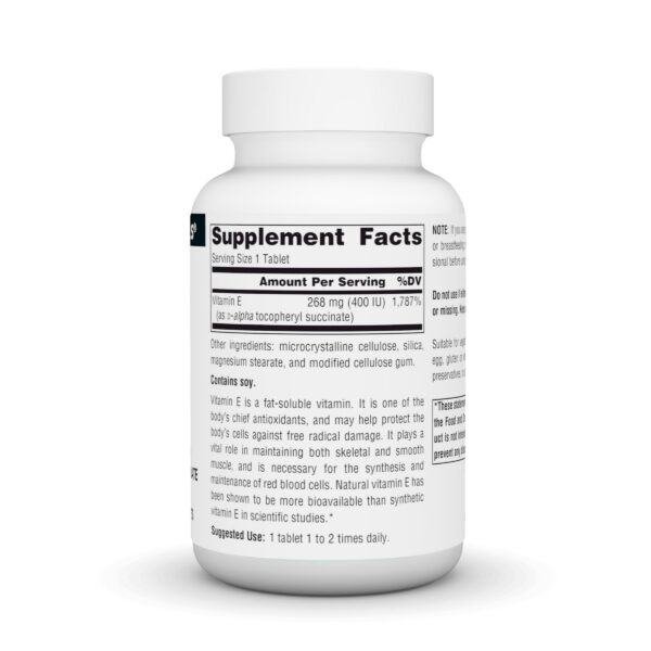 Etiqueta del producto Vitamina E Source Naturals