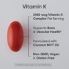 Etiqueta frontal suplemento Vitamina K Multi-Espectro Sports Research