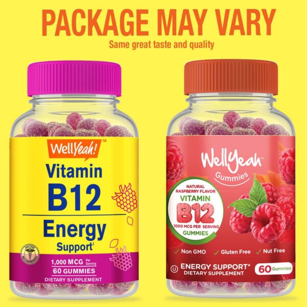 Etiqueta frontal WellYeah vitamina B12 gummies