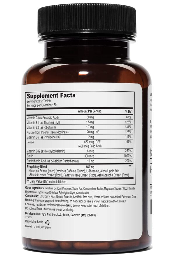 Etiqueta frontal Weyland Energy con cafeína botánica