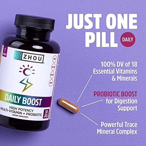 Version 1.0.0 Etiqueta frontal Zhou Nutrition Daily Boost multivitaminas