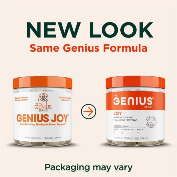 Etiqueta Genius Joy ingredientes para salud mental