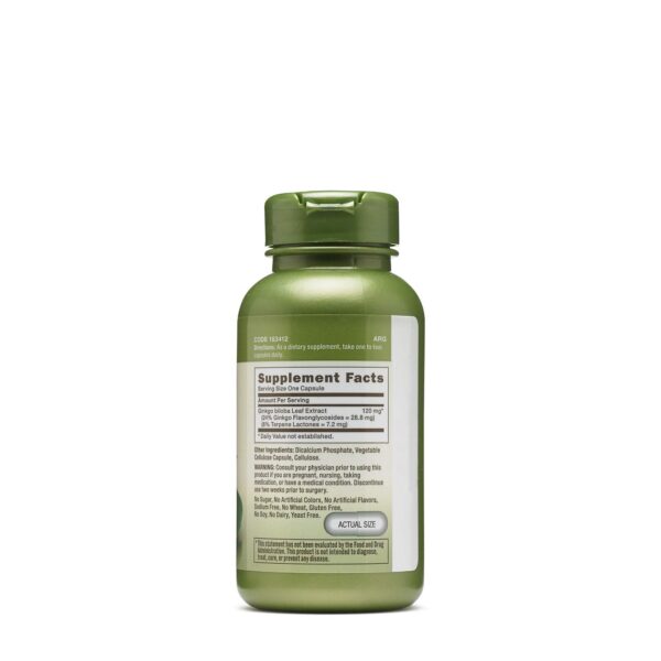 Etiqueta de Ginkgo Biloba GNC Herbal Plus