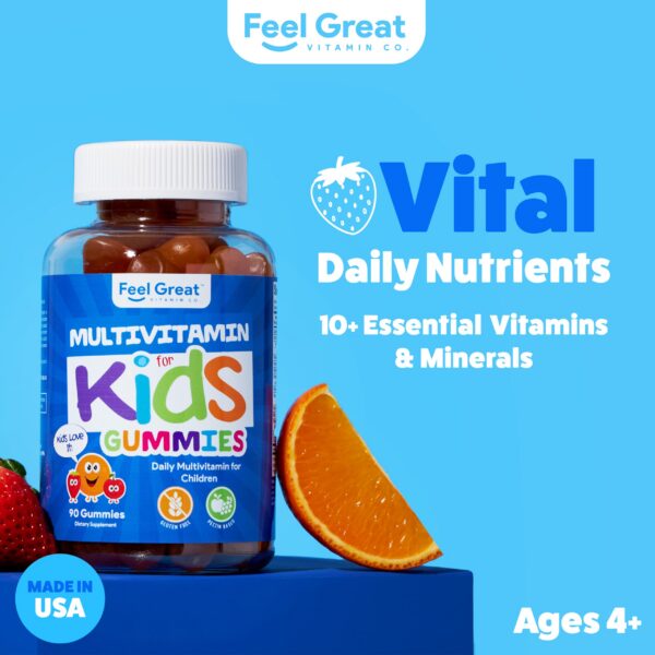 Version 1.0.0 Etiqueta del envase gomitas multivitamínicas para niños Feel Great