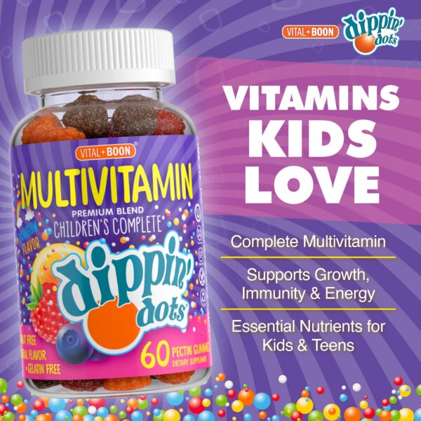 Etiqueta con gomitas en frasco