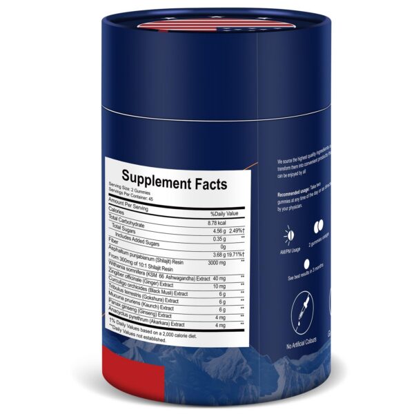 Etiqueta de gomitas Shilajit UUNZ