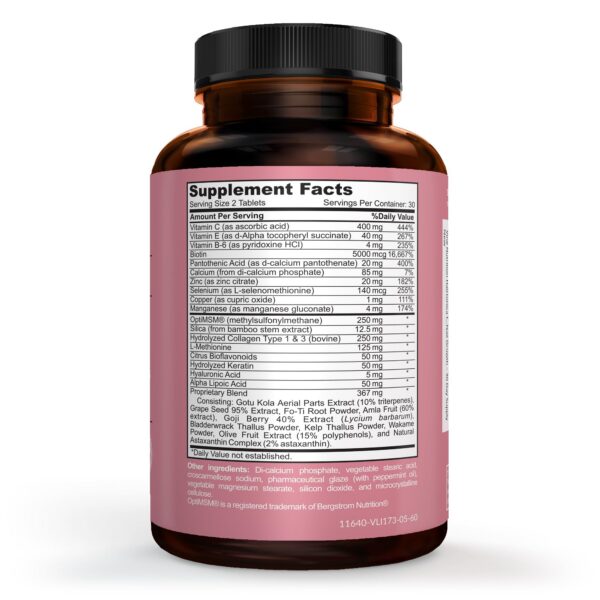 Etiqueta de Hairtonica Vine Nutrition 60 cápsulas