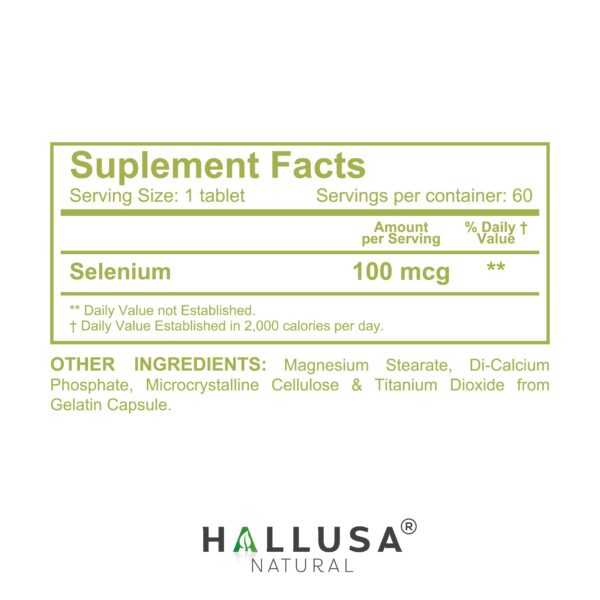 Etiqueta Hallusa Selenium 100 mcg