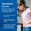 Etiqueta de suplemento Hepatalgina con ingredientes y beneficios