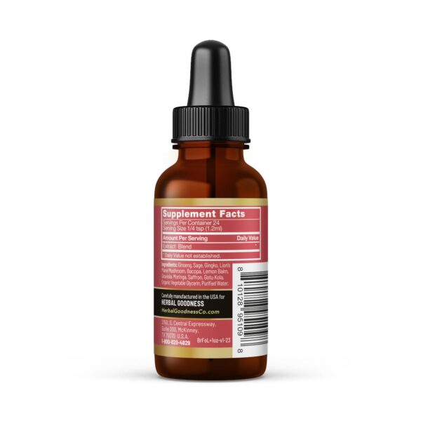 Etiqueta Herbal Goodness suplemento nootrópico líquido 30 ml