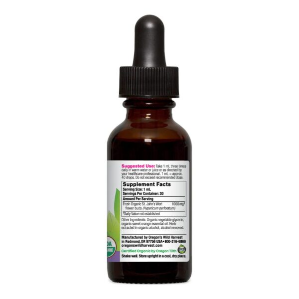 Etiqueta producto hierba de San Juan certificado USDA