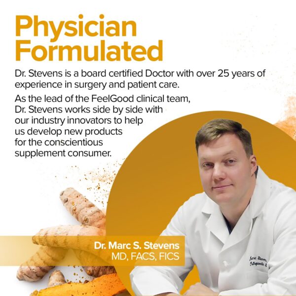 Etiqueta con información nutricional cápsulas cúrcuma FeelGood Superfoods